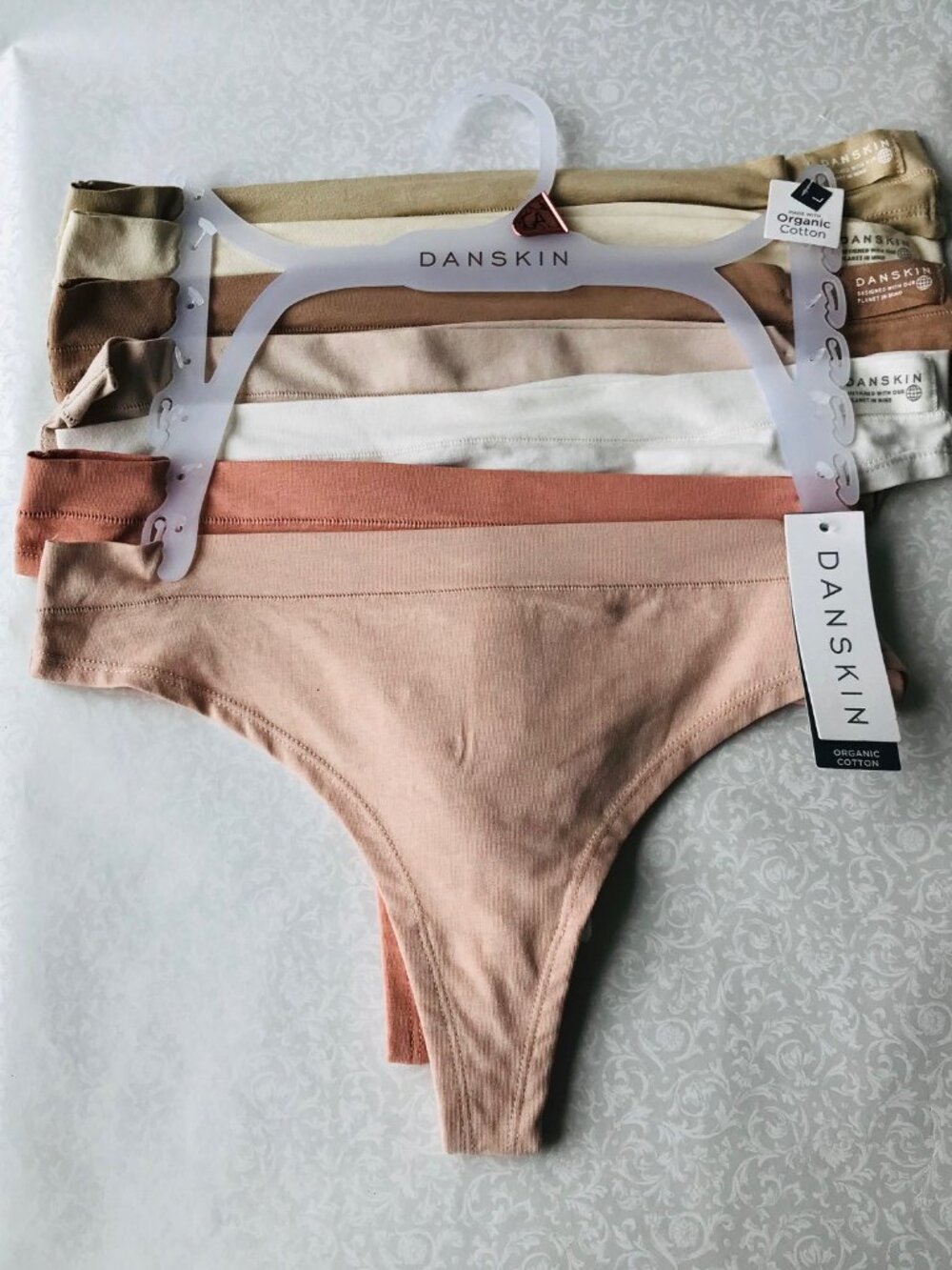 Danskin Intimates  Organic Cotton Thong Panties ,  7 set, Size : XL